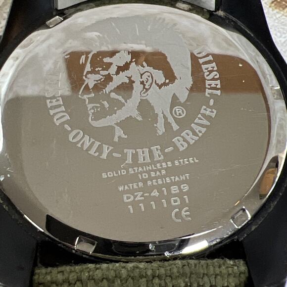 Diesel Men's Watch 10 bar DZ-4189 Only The Brave Green/Black Band NEW BATTERY - Picture 14 of 16